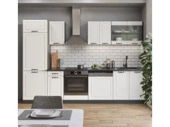 Sale Vicco R-Line Küchenzeile Weiß Landhaus/Anthrazit 300 cm AP Eiche ohne E-Geräte Einbauküchen|Single-Küchen
