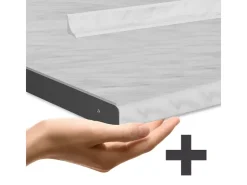 Online Vicco R-Line Küchenzeile Weiß Landhaus/Goldkraft Eiche 350 cm AP Marmor ohne E-Geräte Weiß Struktur