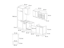 Vicco R-Line Küche /Weiß 300 cm AP Anthrazit ohne E-Geräte Küchenschränke|Einbauküchen