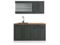 Sale Vicco R-Line Singleküche Anthrazit Landhaus/Weiß 140 cm AP Eiche ohne E-Geräte Anthrazit Struktur