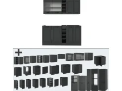 Best Vicco R-Line Singleküche Landhaus/ 160 cm AP Eiche ohne E-Geräte Anthrazit