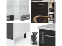 Vicco R-Line Singleküche /Weiß 160 cm ohne Arbeitsplatte ohne E-Geräte Single-Küchen