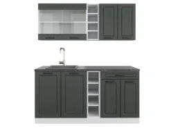 Sale Vicco R-Line Singleküche Anthrazit Landhaus/Weiß 160 cm AP Anthrazit ohne E-Geräte Single-Küchen|Herde