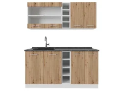 Best Vicco R-Line Singleküche /Weiß 160 cm AP Anthrazit ohne E-Geräte Single-Küchen|Einbauküchen