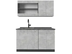 Hot Vicco R-Line Singleküche /Anthrazit 140 cm ohne Arbeitsplatte ohne E-Geräte Single-Küchen