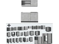 Hot Vicco R-Line Singleküche /Anthrazit 140 cm ohne Arbeitsplatte ohne E-Geräte Single-Küchen