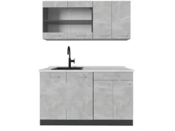 Online Vicco R-Line Singleküche /Anthrazit 140 cm AP Marmor ohne E-Geräte Single-Küchen