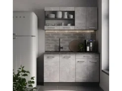 Online Vicco R-Line Singleküche /Anthrazit 140 cm AP Marmor ohne E-Geräte Single-Küchen