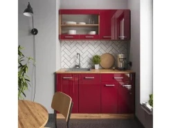 Online Vicco R-Line Singleküche Bordeaux Hochglanz/Goldkraft Eiche 140 cm AP Anthrazit ohne E-Geräte Single-Küchen