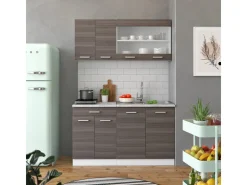 Online Vicco R-Line Singleküche /Weiß 140 cm AP Anthrazit ohne E-Geräte Edelgrau