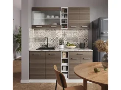 Vicco R-Line Singleküche /Weiß 160 cm AP Eiche ohne E-Geräte Single-Küchen