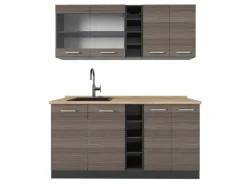 Vicco R-Line Singleküche /Goldkraft Eiche 160 cm ohne Arbeitsplatte ohne E-Geräte Single-Küchen