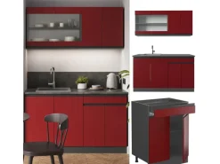 Best Vicco R-Line Singleküche /Anthrazit 140 cm AP Anthrazit ohne E-Geräte Single-Küchen