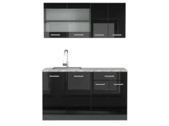Online Vicco R-Line Singleküche /Anthrazit 140 cm AP Marmor ohne E-Geräte Single-Küchen
