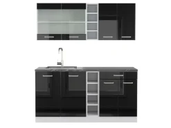 Best Vicco R-Line Singleküche /Weiß 160 cm AP Anthrazit ohne E-Geräte Single-Küchen|Miniküchen