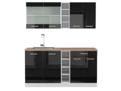 Discount Vicco R-Line Singleküche /Weiß 160 cm AP Eiche ohne E-Geräte Single-Küchen