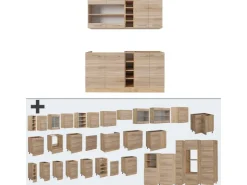Discount Vicco R-Line Singleküche Sonoma/Goldkraft Eiche 160 cm ohne Arbeitsplatte ohne E-Geräte Sonoma Eiche
