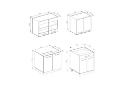 Single-Küchen<Vicco R-Line Singleküche /Anthrazit 140 cm AP Anthrazit ohne E-Geräte Weiß Hochglanz