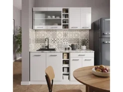 Best Vicco R-Line Singleküche Hochglanz/ 160 cm AP Anthrazit ohne E-Geräte Single-Küchen