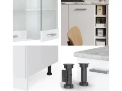 Best Vicco R-Line Singleküche Hochglanz/ 160 cm AP Anthrazit ohne E-Geräte Single-Küchen