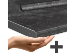 Single-Küchen<Vicco R-Line Singleküche Weiß Landhaus/Goldkraft Eiche 140 cm AP Anthrazit ohne E-Geräte Weiß Struktur