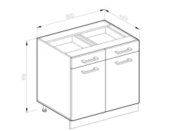 Sale Vicco Schubladenunterschrank R-Line Schubladenschrank für die Küche 80 cm AP Marmor Kücheninseln