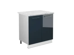 Discount Vicco Spülenunterschrank Fame-Line Hochglanz/Weiß 80 cm AP Marmor Küchenschränke