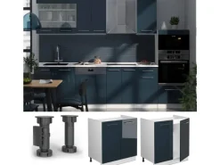 Discount Vicco Spülenunterschrank Fame-Line Hochglanz/Weiß 80 cm AP Marmor Küchenschränke