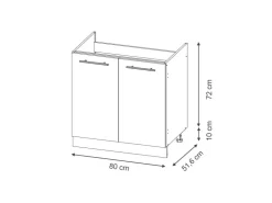 Hot Vicco Spülenunterschrank Fame-Line Hochglanz/Anthrazit 80 cm AP Eiche Dunkelblau