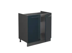 Hot Vicco Spülenunterschrank Fame-Line Hochglanz/Anthrazit 80 cm AP Eiche Dunkelblau