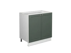 Vicco Spülenunterschrank Fame-Line Grün-Gold Landhaus/Weiß 80 cm mit Regal ohne Arbeitsplatte Dunkelgrün