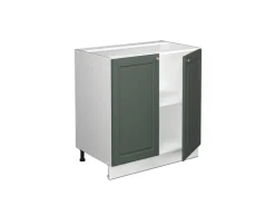 Vicco Spülenunterschrank Fame-Line Grün-Gold Landhaus/Weiß 80 cm mit Regal ohne Arbeitsplatte Dunkelgrün
