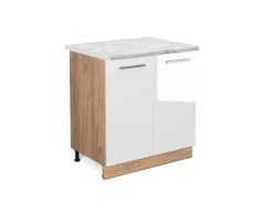 New Vicco Spülenunterschrank Fame-Line Bordeaux Hochglanz/Goldkraft Eiche 80 cm mit Regal ohne Arbeitsplatte Bordeaux-Glanz