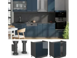 Online Vicco Spülenunterschrank Fame-Line Hochglanz/Anthrazit 80 cm AP Anthrazit Single-Küchen|Pantryküchen