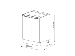 Vicco Spülenunterschrank Fame-Line Grün-Gold Landhaus/Goldkraft Eiche 80 cm mit Regal AP Marmor Küchenschränke