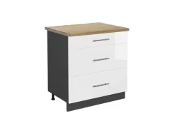 Clearance Vicco Spülenunterschrank Fame-Line Grün-Gold Landhaus/Weiß 80 cm mit Regal AP Anthrazit Dunkelgrün