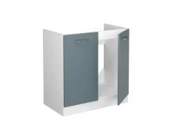 Küchenschränke|Einbauküchen<Vicco Spülenunterschrank R-Line Blau-Grau/Weiß 80 cm ohne Arbeitsplatte Blaugrau