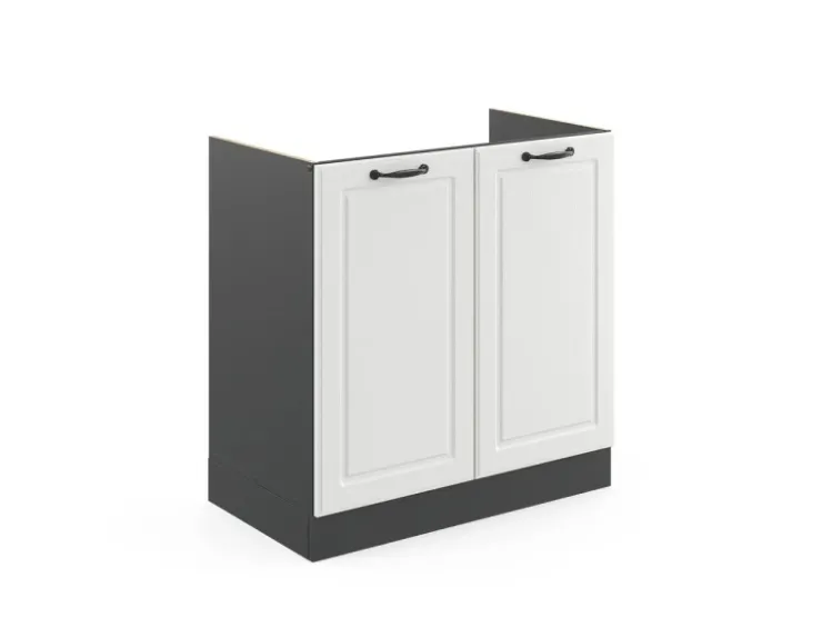 Online Vicco Spülenunterschrank R-Line Schwarz Hochglanz/Anthrazit 80 cm ohne Arbeitsplatte Küchenschränke|Einbauküchen