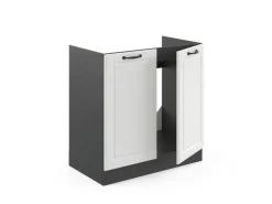 Online Vicco Spülenunterschrank R-Line Schwarz Hochglanz/Anthrazit 80 cm ohne Arbeitsplatte Küchenschränke|Einbauküchen