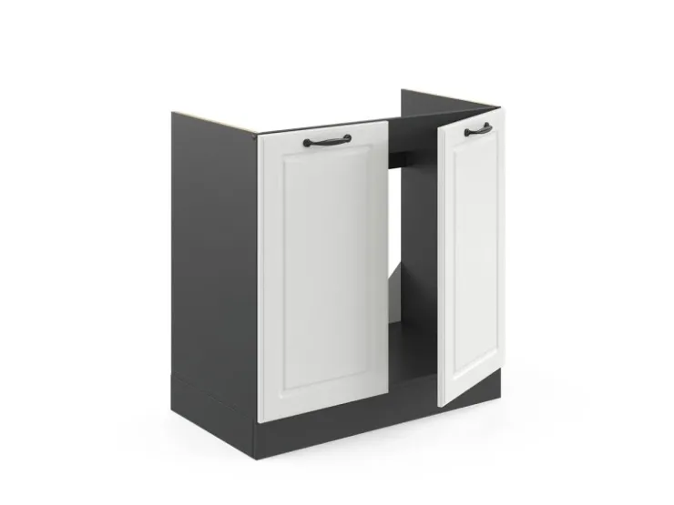 Online Vicco Spülenunterschrank R-Line Schwarz Hochglanz/Anthrazit 80 cm ohne Arbeitsplatte Küchenschränke|Einbauküchen