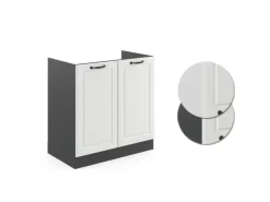 Online Vicco Spülenunterschrank R-Line Schwarz Hochglanz/Anthrazit 80 cm ohne Arbeitsplatte Küchenschränke|Einbauküchen
