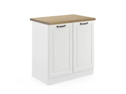 Vicco Spülenunterschrank R-Line Küchenunterschrank für die Spüle Landhaus/ 80 cm AP Eiche Weiß