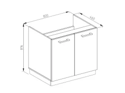 Vicco Spülenunterschrank R-Line Küchenunterschrank für die Spüle Landhaus/ 80 cm AP Eiche Weiß