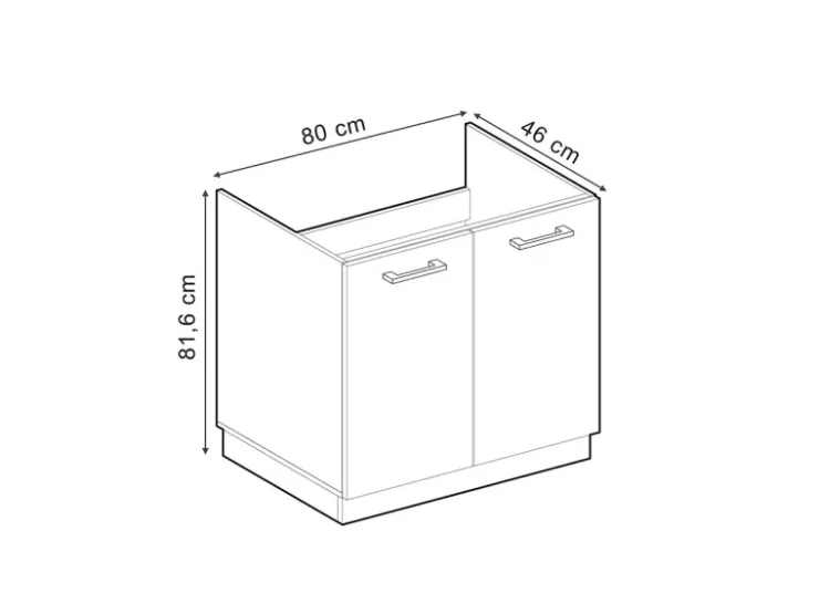 Pantryküchen|Küchenschränke<Vicco Spülenunterschrank R-Line Küchenunterschrank für die Spüle Blau-Grau/Weiß 80 cm AP Anthrazit Blaugrau