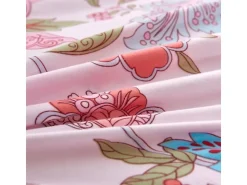 Wäschetrockner<vidaXL Bettwäsche-Set Blumen/Streifen Rosa 200x220/80x80 cm 133441