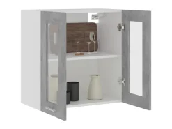 Best vidaXL Hängeglasschrank Betongrau 60x31x60 cm Holzwerkstoff