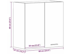 Clearance vidaXL Hängeschrank mit Tür Riga und Weiß 30 x 31 x 40 cm 884120 Betongrau