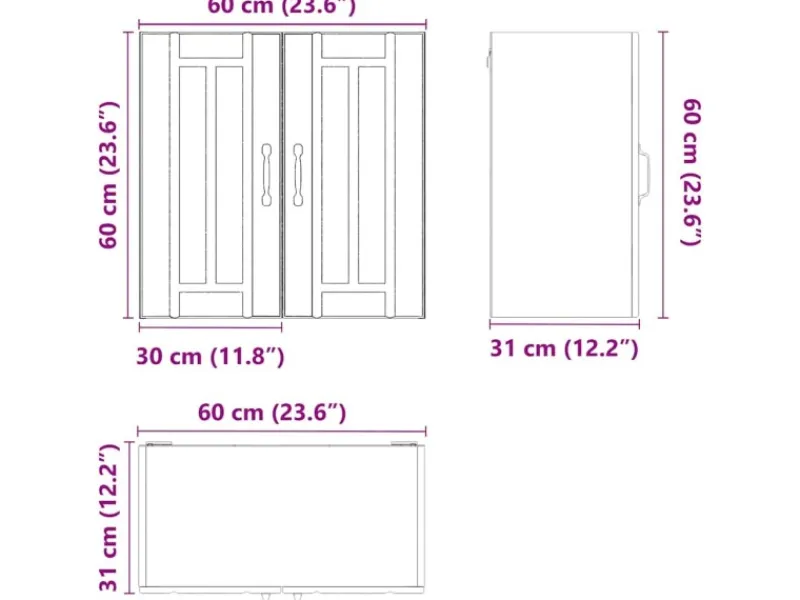 Discount vidaXL Küchen-Hängeschrank Lucca Hochglanz-Weiß Holzwerkstoff 853819 Küchenschränke