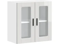 Best vidaXL Küchen-Hängeschrank mit Glastür Porto Hochglanz-Weiß 854009 Hochglanz Weiß