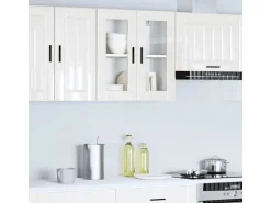 Best vidaXL Küchen-Hängeschrank mit Glastür Porto Hochglanz-Weiß 854009 Hochglanz Weiß
